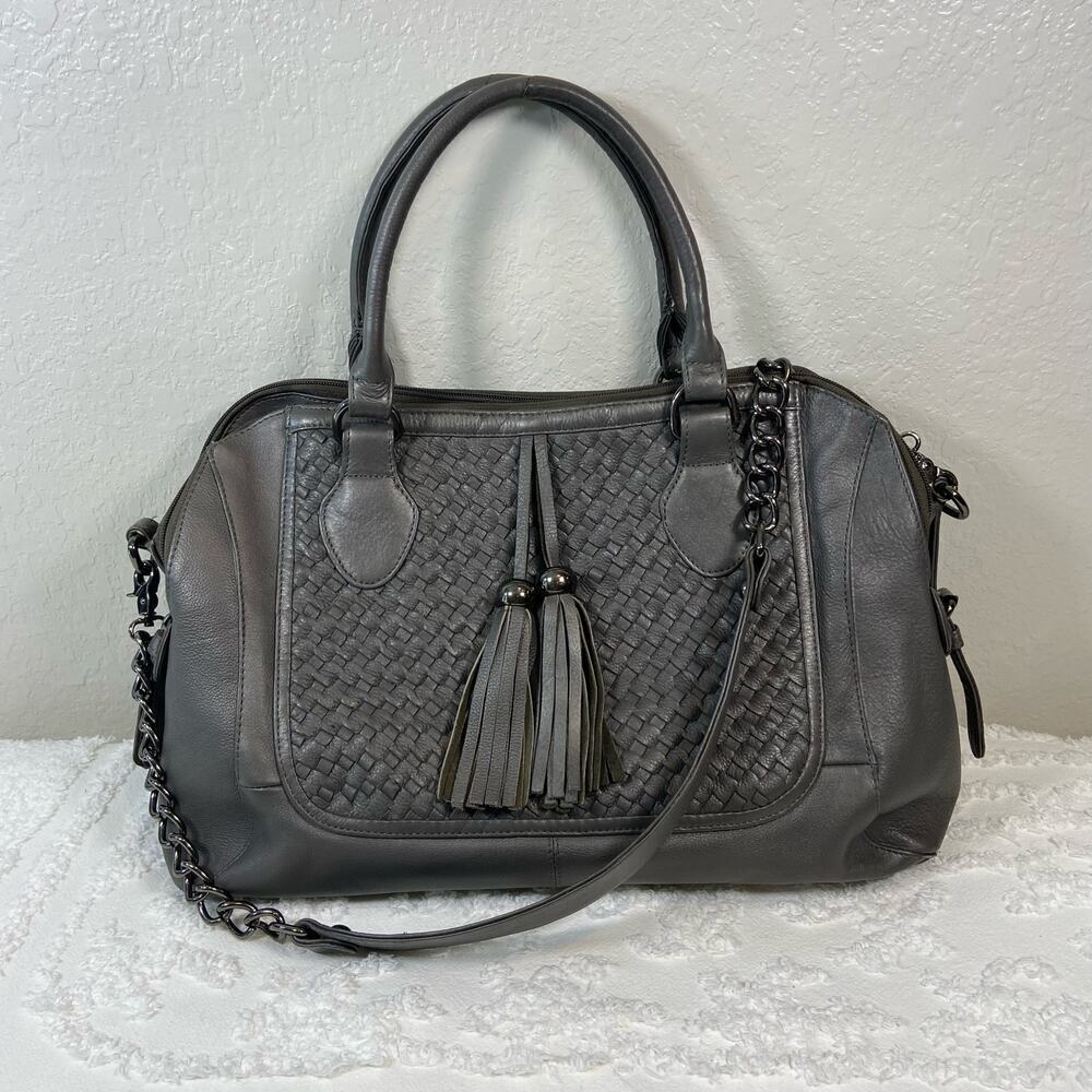 MARCO AVANE Satchel Tote Purse Women's Gunmetal Sz Oversized Business Casual